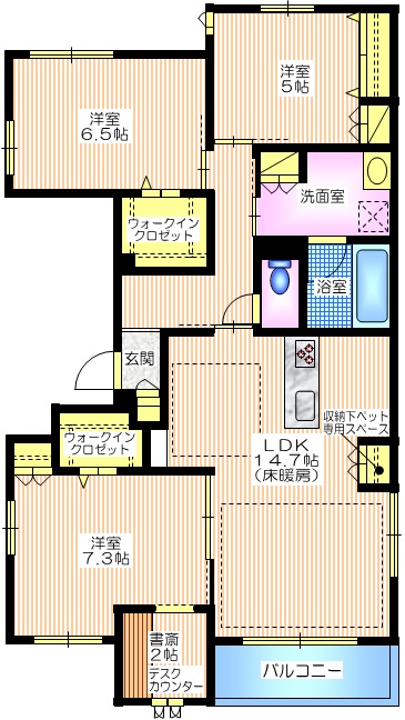 グランソレイユ横浜の間取り