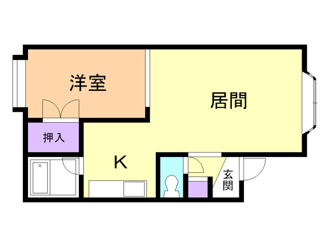 苫小牧市新明町のアパートの間取り