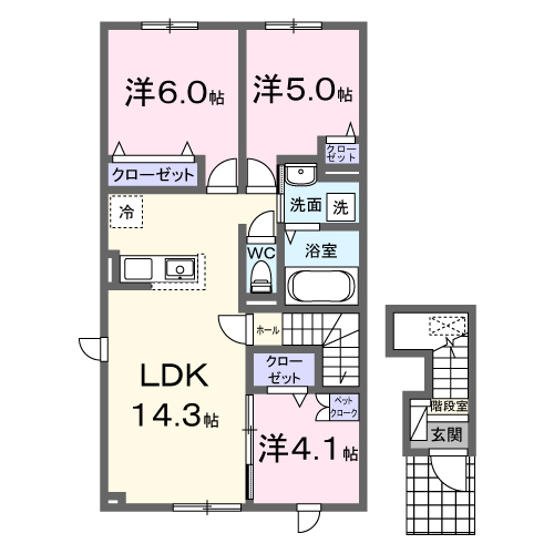 夕張郡栗山町朝日のアパートの間取り