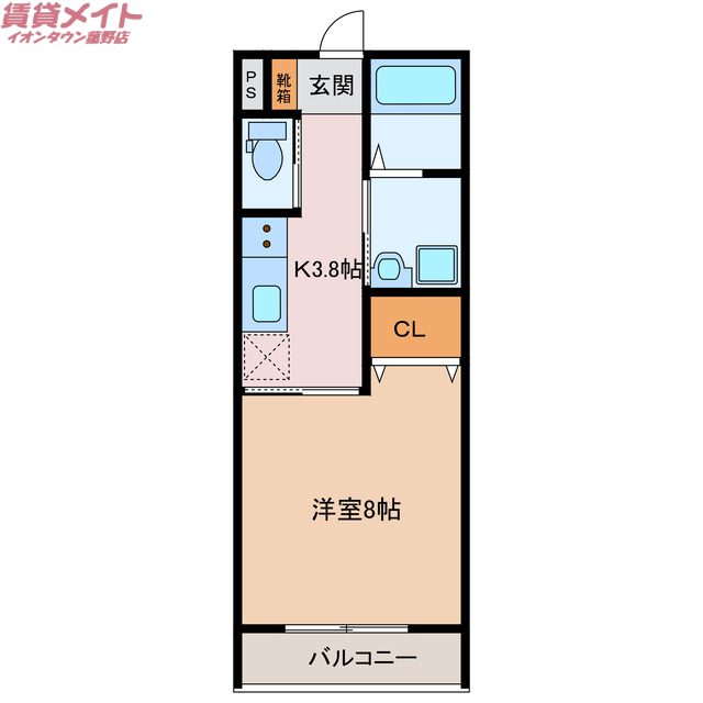 いなべ市大安町平塚のアパートの間取り