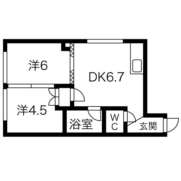 札幌市厚別区厚別西一条のアパートの間取り