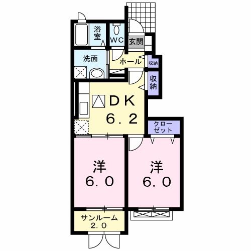 新潟市南区根岸のアパートの間取り