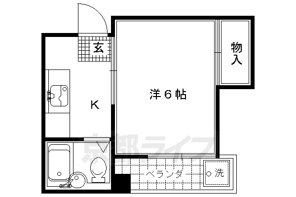 京都市北区紫野下御輿町のマンションの間取り