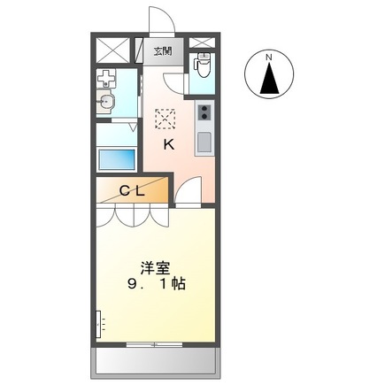 豊橋市小向町のアパートの間取り