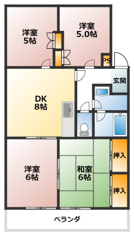 刈谷市板倉町のマンションの間取り