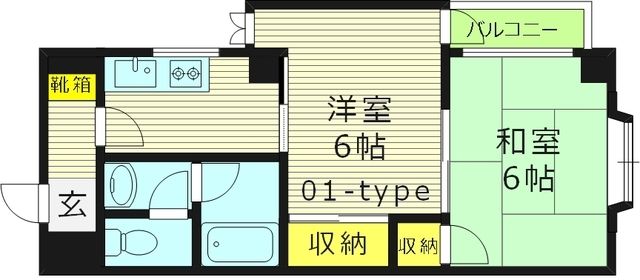 大阪市都島区高倉町のマンションの間取り