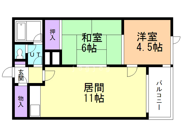 札幌市西区西町南のマンションの間取り