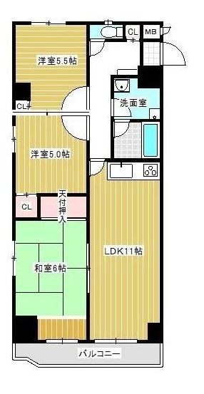 足立区東綾瀬のマンションの間取り