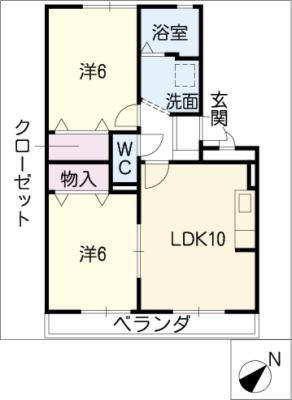 リヴェール後田Ａ棟の間取り