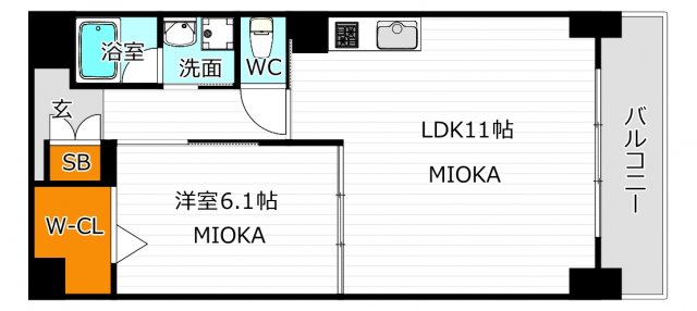 アベニール四天王寺の間取り