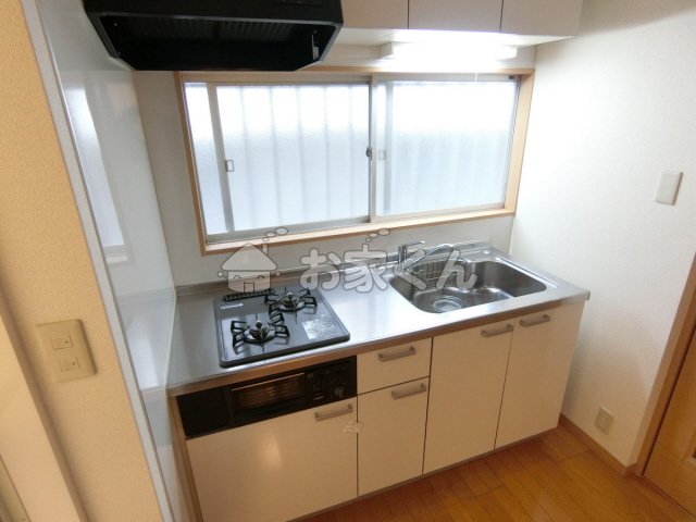 キッチン　2口ガスコンロ付きシステムキッチン