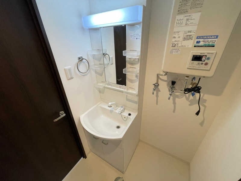 洗面設備　シャンプードレッサー。身支度はここでばっちりですね。