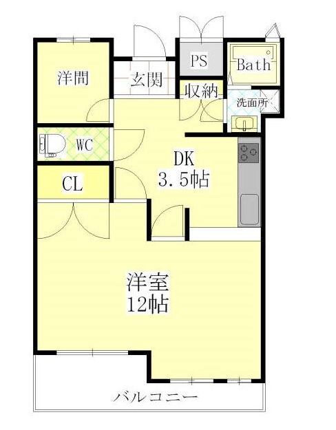 ＪＲ牟岐線 二軒屋駅 徒歩11分 4階建 築33年の間取り写真