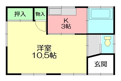内田貸家手前の間取り写真