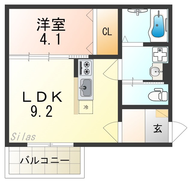 ＪＲ阪和線 鳳駅 徒歩9分 3階建 築9年の間取り写真