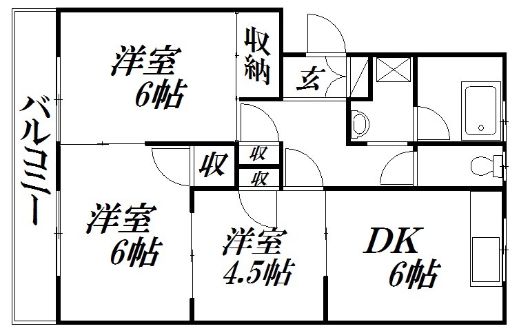 浜松市中央区西ケ崎町のアパートの間取り