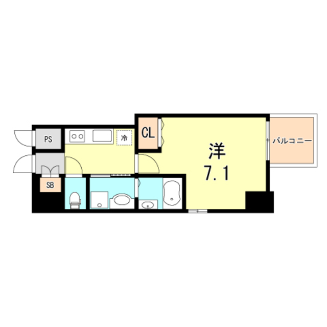 神戸市兵庫区西橘通のマンションの間取り