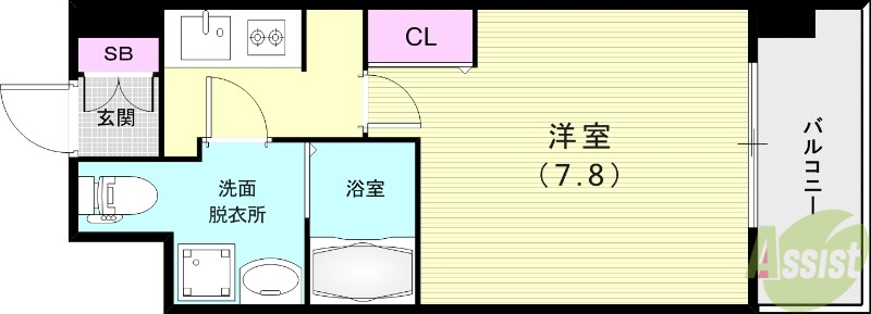 尼崎市長洲本通のマンションの間取り