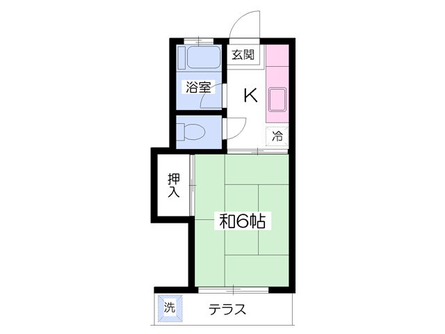 仙台市青葉区中江のアパートの間取り