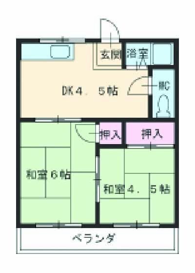 豊田市豊栄町のアパートの間取り