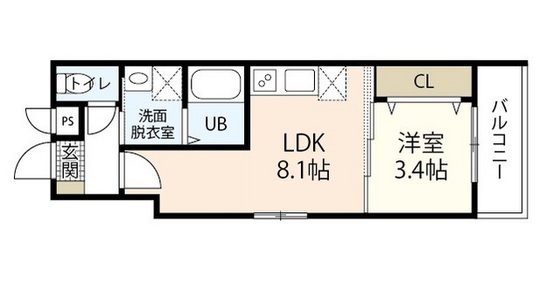 広島市佐伯区楽々園のアパートの間取り