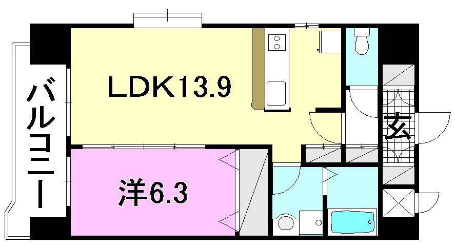 松山市藤原町のマンションの間取り