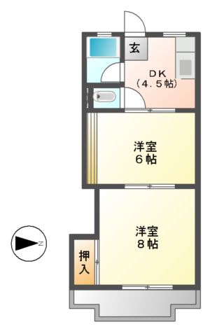 名古屋市中川区花塚町のマンションの間取り