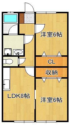 北九州市小倉南区守恒のアパートの間取り