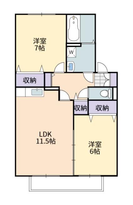 東広島市八本松飯田のアパートの間取り