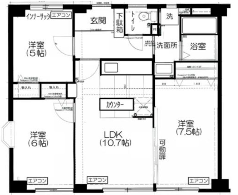 中野区上鷺宮のマンションの間取り