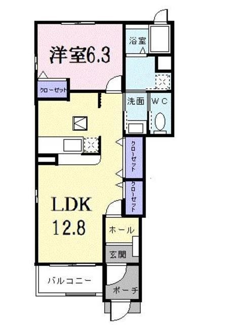 伊予市下吾川のアパートの間取り