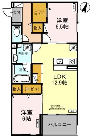 さいたま市北区本郷町のアパートの間取り