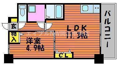 岡山市中区浜のマンションの間取り