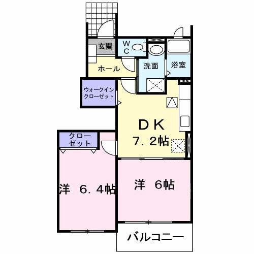 瑞穂市牛牧のアパートの間取り