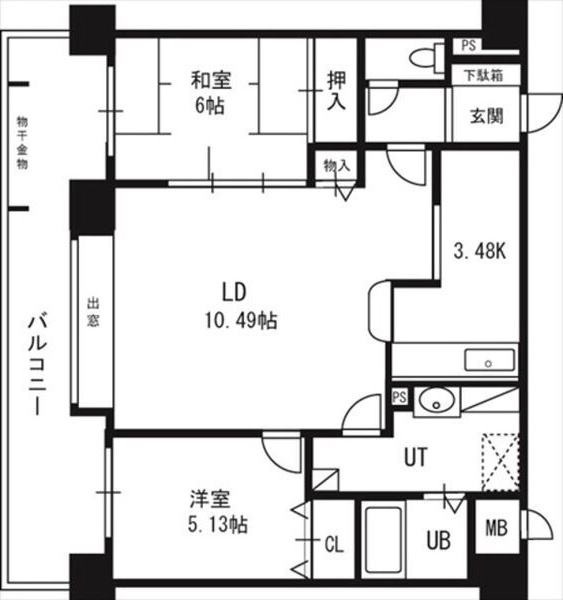 札幌市西区発寒十条のマンションの間取り