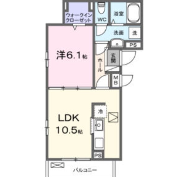 名古屋市天白区笹原町のアパートの間取り