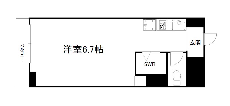 京都市中京区三条町のマンションの間取り