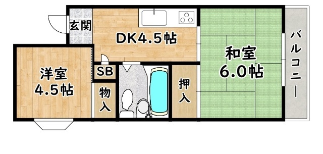 マンション嵯峨の間取り