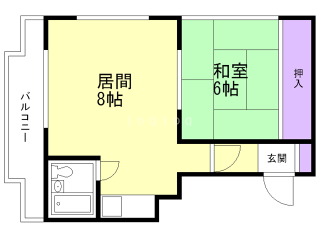 札幌市東区北十二条東のマンションの間取り