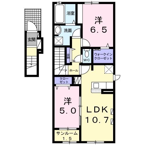 八戸市長者のアパートの間取り