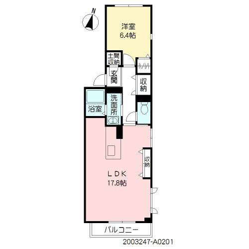 熊本市東区健軍本町のアパートの間取り