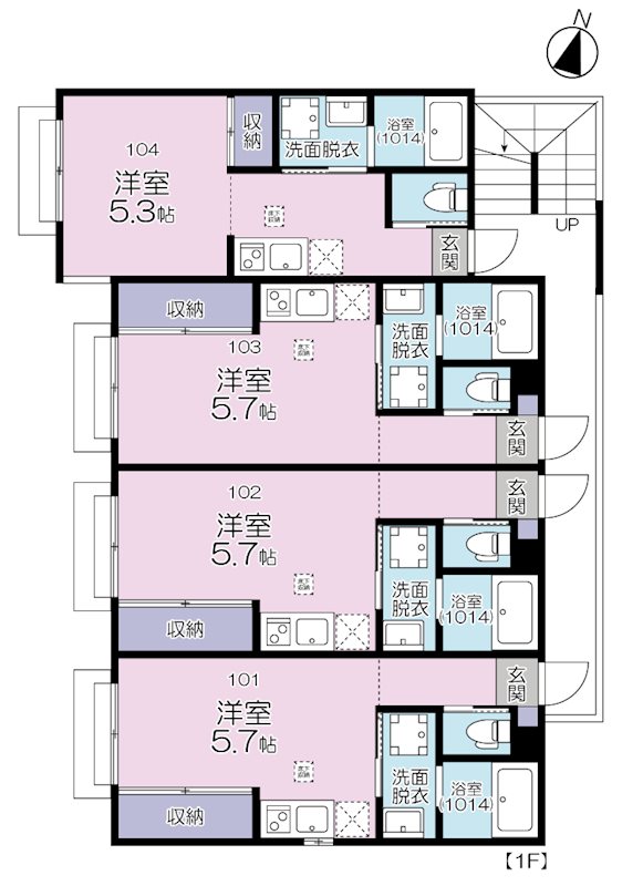 さいたま市大宮区大成町のアパートの間取り