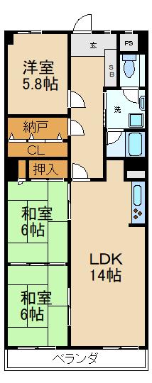 ライオンズマンション枚方の間取り