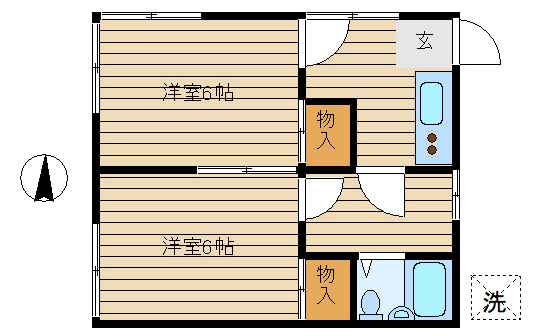 北区西ケ原のアパートの間取り