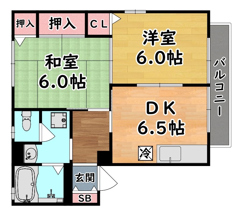 【神戸市東灘区御影郡家のアパートの間取り】