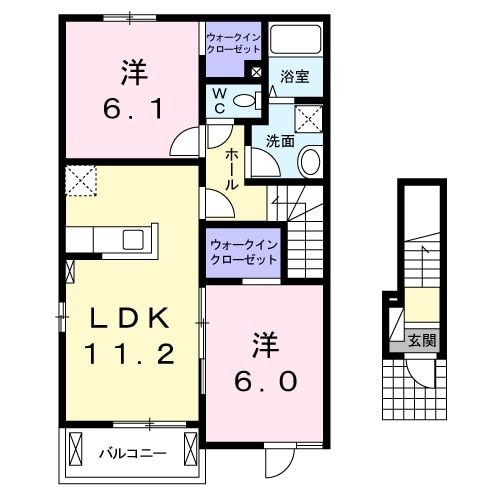 宇土市境目町のアパートの間取り