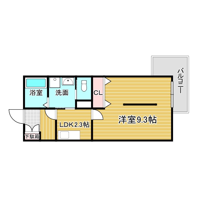 岸和田市沼町のアパートの間取り