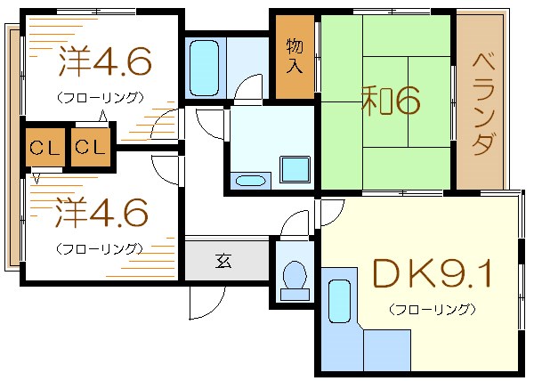 江戸川区一之江のマンションの間取り