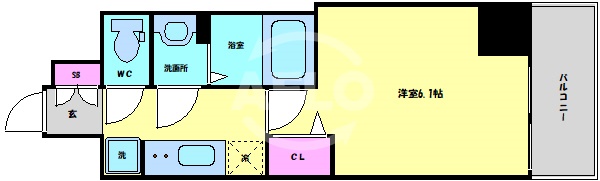 プレサンス天満橋ヴェルエラの間取り