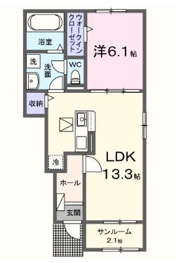 知多市八幡のアパートの間取り